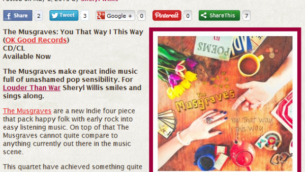 Louder Than War Reviews The Musgraves’ “You That Way I This Way”