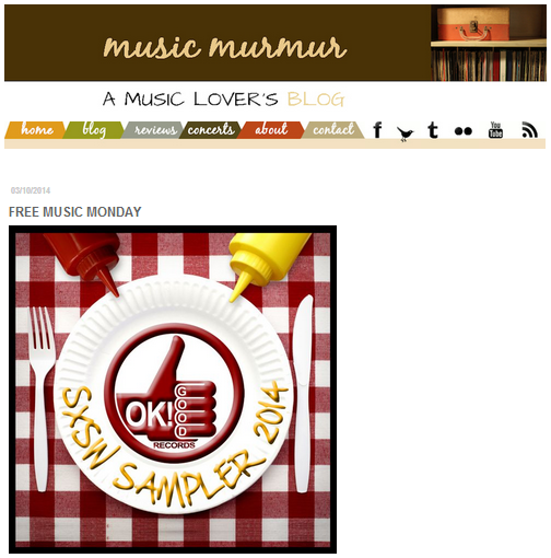 Ok! Good Records SXSW Sampler Featured On MusicMurmur