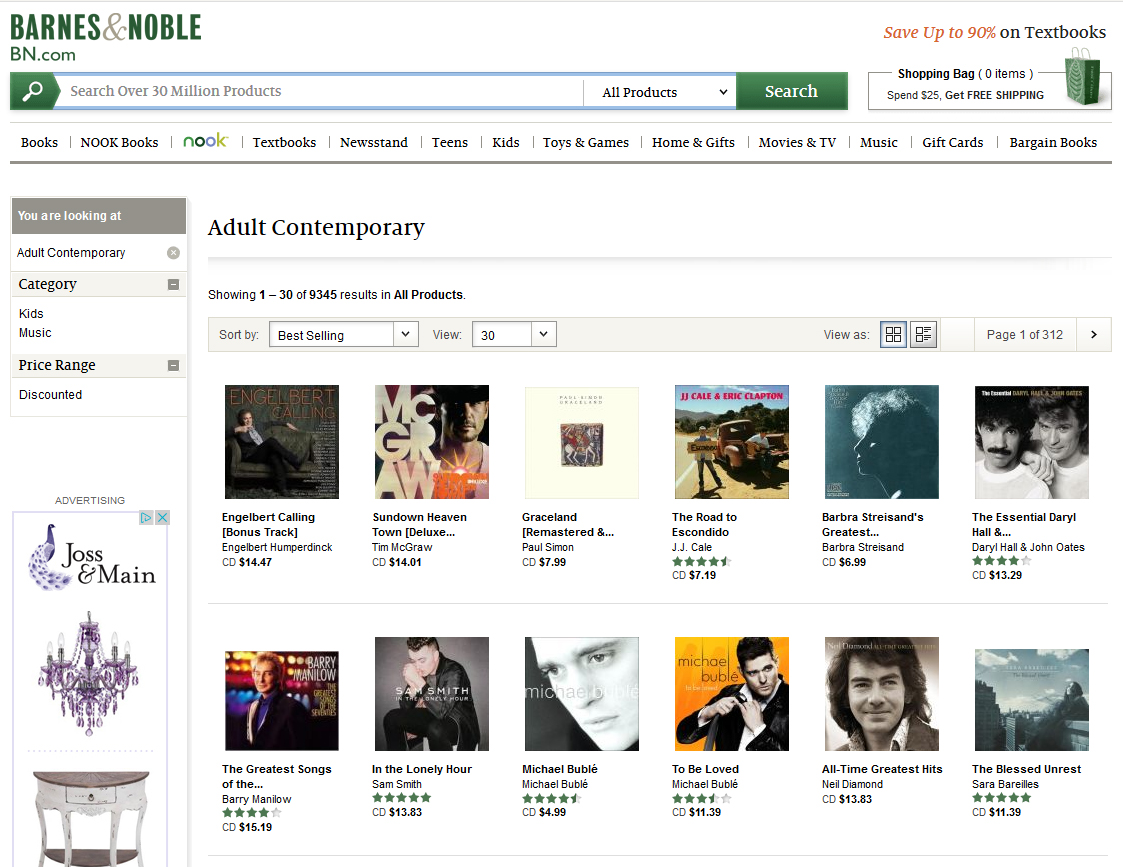 EH Barnes And Noble Number One Adult Contemporary