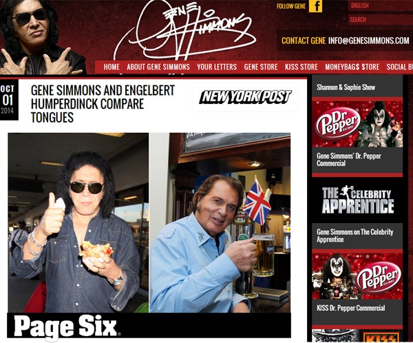 Engelbert Humperdinck and Gene Simmons Compare Tongues Engelbert Humperdinck and Gene Simmons Compare Tongues