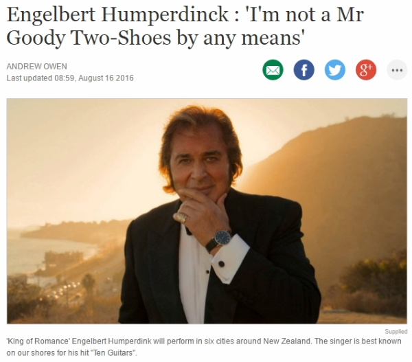 Engelbert Humperdinck : 'I'm Not a Mr Goody Two-Shoes By Any Means'